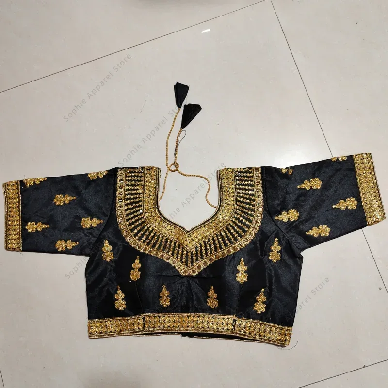 인도 전통 의류 사리 탑 여성 블라우스, 골드 스레드  - Summer Clothing India 리뷰 및 가격