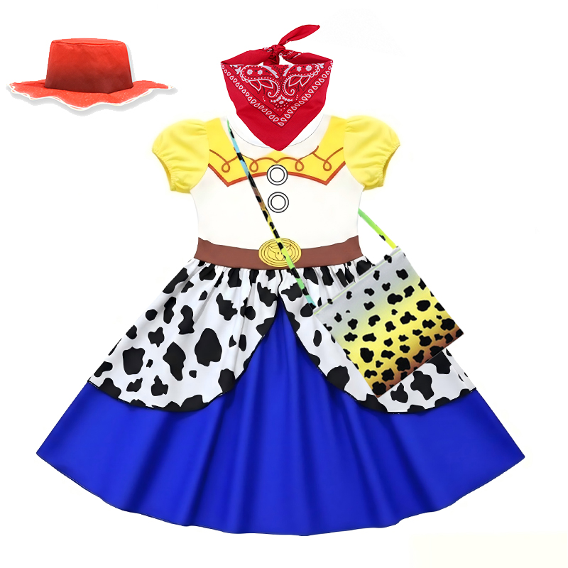 어린이 서부 카우걸 의상 여자아이 만화 프린트 반소매  - Summer Clothing For Kids Girls 리뷰 및 가격