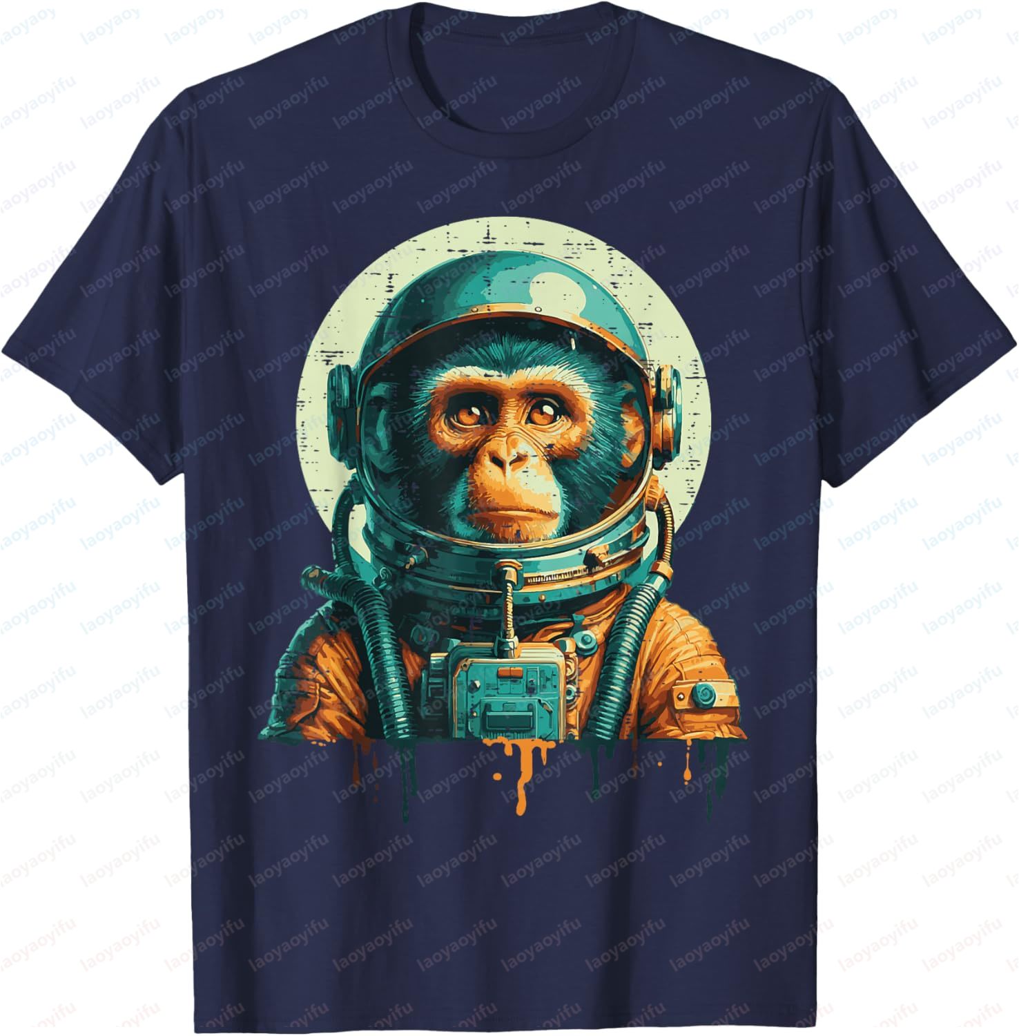 우주 비행사 우주 빈티지 스타일 원숭이 그래픽 프린트  - Summer Clothing Styles Men 리뷰 및 가격