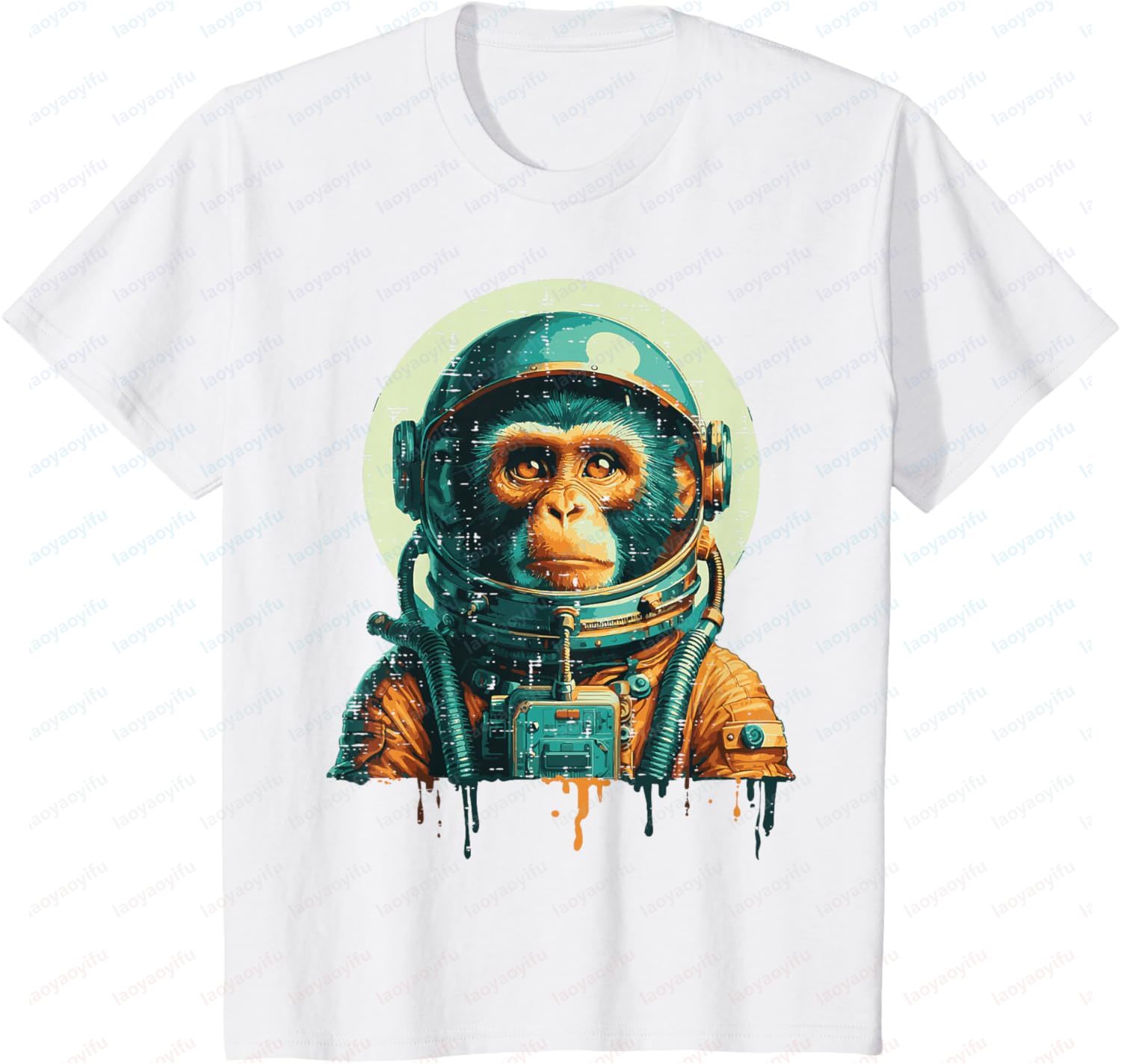 우주 비행사 우주 빈티지 스타일 원숭이 그래픽 프린트  - Summer Clothing Styles Men 리뷰 및 가격
