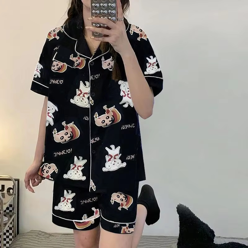 플러스 사이즈 여성용 크레용 신짱 여름 잠옷 세트 만화 - Summer Clothing Gifts 리뷰 및 가격