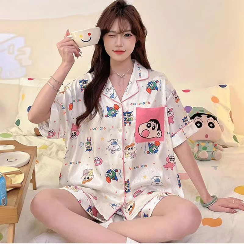플러스 사이즈 여성용 크레용 신짱 여름 잠옷 세트 만화 - Summer Clothing Gifts 리뷰 및 가격