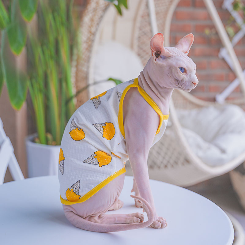 Sphynx 고양이 의류 스핑크스 코튼 조끼, 부드럽고 - Soft Summer Yellow Clothing 리뷰 및 가격