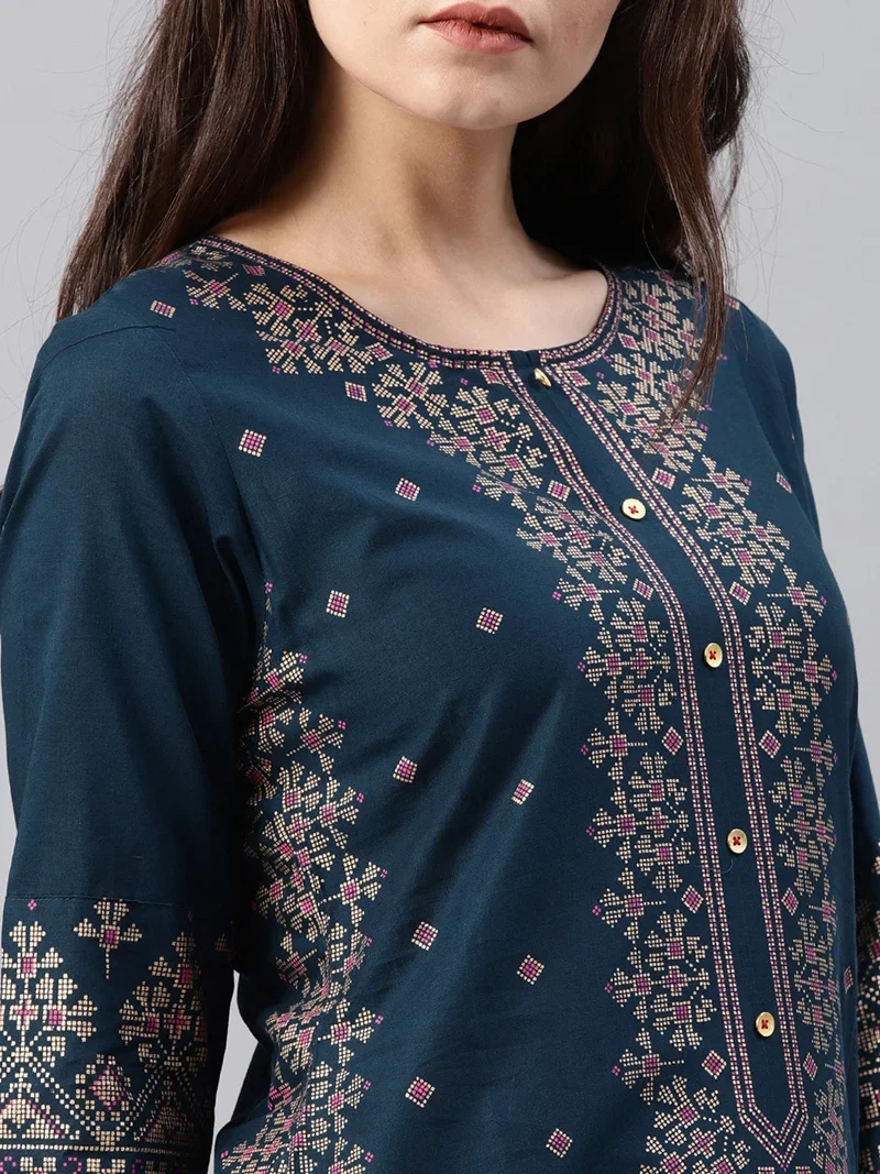 인도 원피스 Kurtas 여성용 용수철 여름 코튼 프린 - Summer Clothing India 리뷰 및 가격